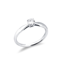Bague solitaire diamant 0,30 ct or blanc 18k