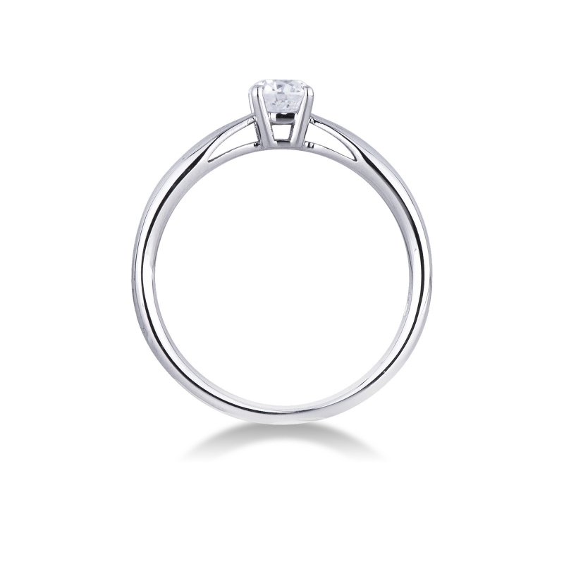 Solitaire 4 griffes en or blanc 18k avec diamant 0.40 ct Solitaire 4 griffes en or blanc 18k avec diamant 0.40 ct