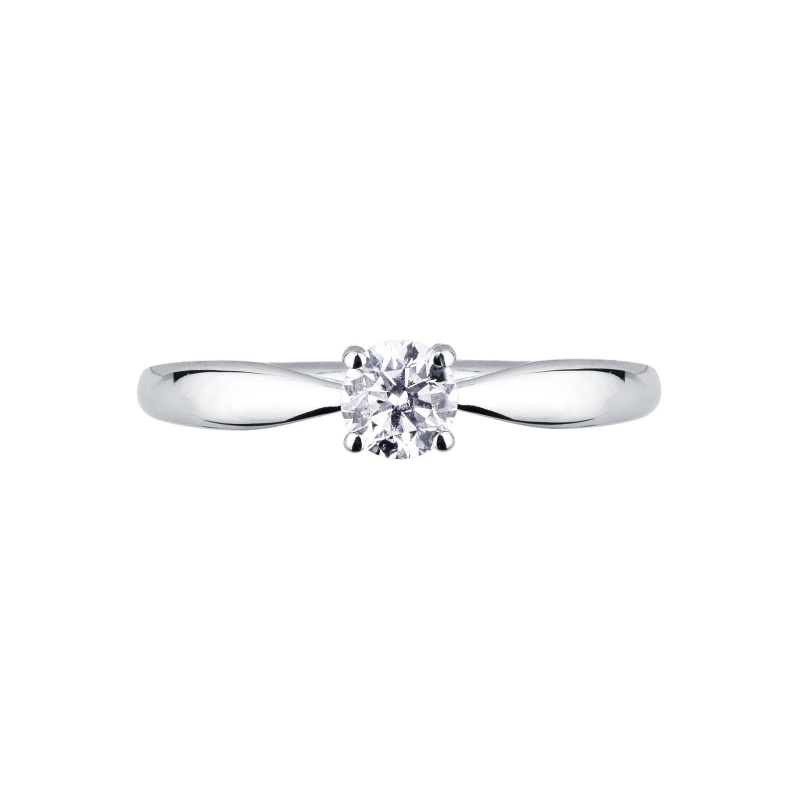 Solitaire 4 griffes en or blanc 18k avec diamant 0.40 ct Solitaire 4 griffes en or blanc 18k avec diamant 0.40 ct