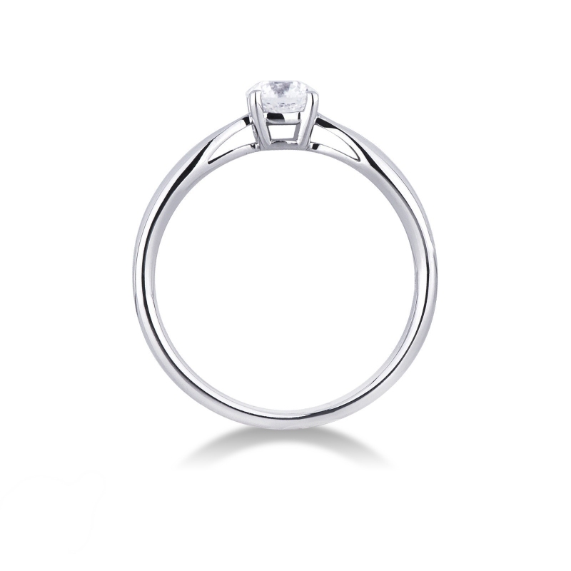Bague de fiançailles en or blanc 18k avec diamant 0.50 ct Bague de fiançailles en or blanc 18k avec diamant 0.50 ct
