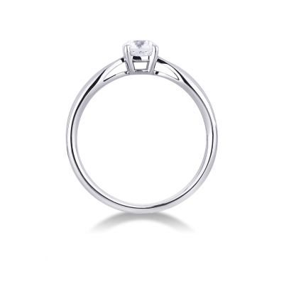 Bague de fiançailles en or blanc 18k avec diamant 0.50 ct