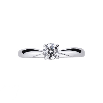 Bague de fiançailles en or blanc 18k avec diamant 0.50 ct