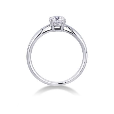 Solitaire bague en or blanc 18k avec diamant 0.70 ct