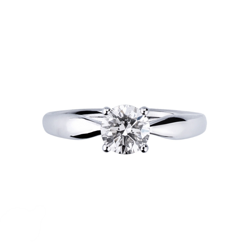 Bague solitaire avec diamant 0.90 carat en or blanc 18Kt Bague solitaire avec diamant 0.90 carat en or blanc 18Kt