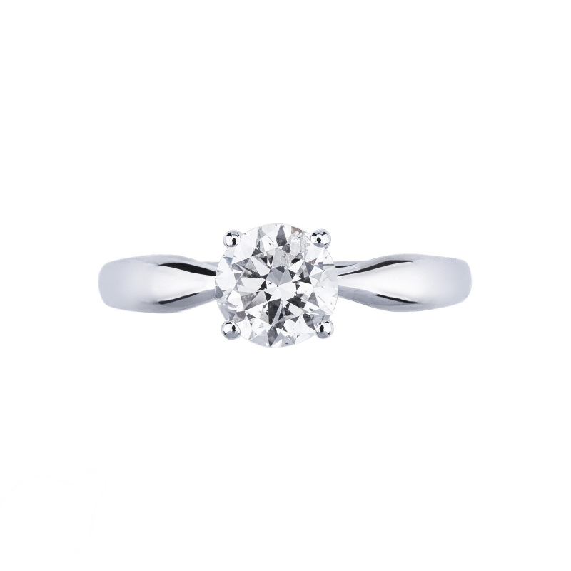 Bague solitaire avec diamant 1.00 carat en or blanc 18Kt Bague solitaire avec diamant 1.00 carat en or blanc 18Kt