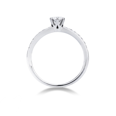 Bague solitaire en or blanc 18 carats avec diamants de 0,30 ct