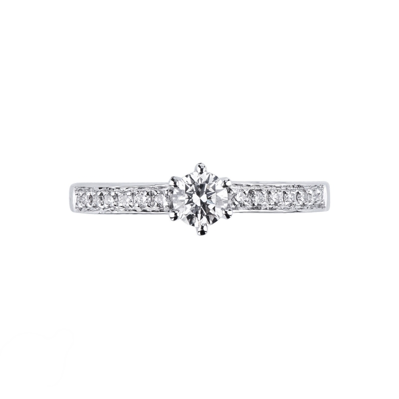 Bague solitaire en or blanc 18 carats avec diamants de 0,30 ct Bague solitaire en or blanc 18 carats avec diamants de 0,30 ct