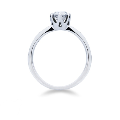 Solitaire en or blanc 18 ct avec diamant central de 0,80 ct