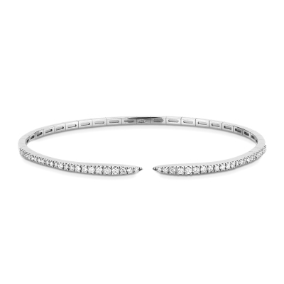 Bracelet semi-rigide en or blanc 18 carats avec des diamants