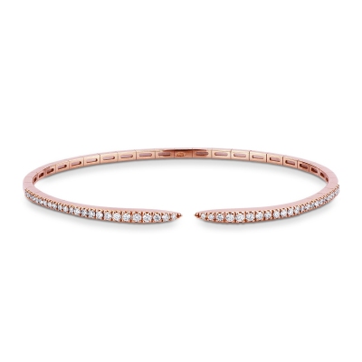 Bracelet ressort en or rose 18k avec diamants brillants