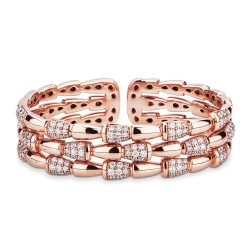 Bracelet rigide en or rose 18 carats serti de diamants