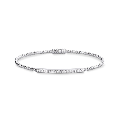 Bracelet rigide en or blanc 750 avec diamants