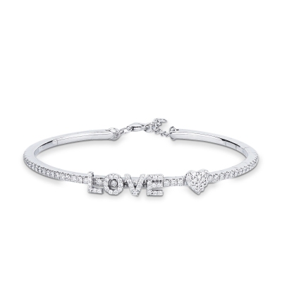 Bracelet rigide LOVE et diamants