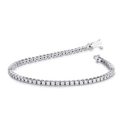 Tennis bracelet diamant or blanc 18k