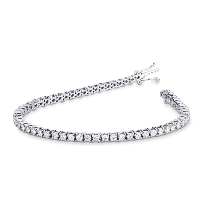 Bracelet rivière de diamants blancs or blanc 18k 