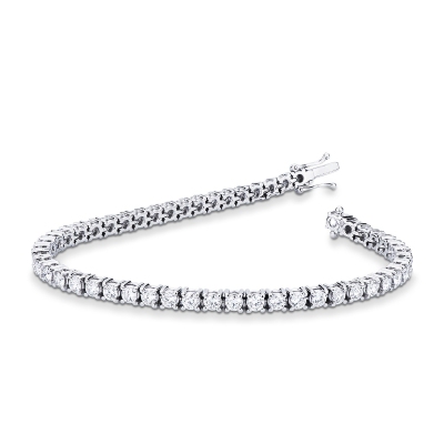 Tennis bracelet diamants or blanc 750