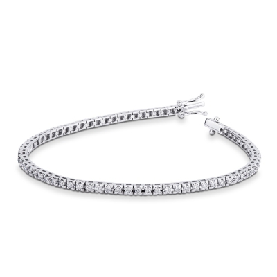 Bracelet rivière de diamants or blanc 750 