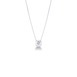 Collier pendentif diamant 0.04 ct or blanc 18k