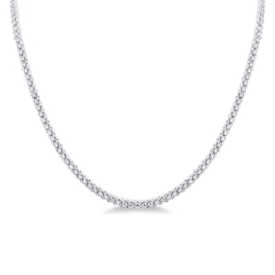 Collier tennis en or blanc 18k avec diamants 3,50 mm