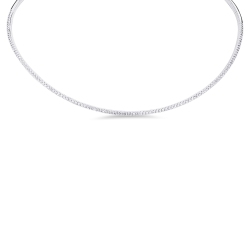 Collier ras du cou en or blanc et diamants