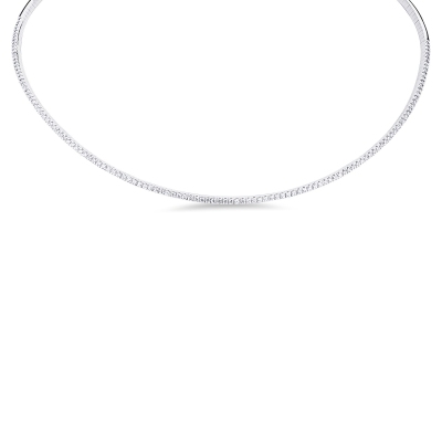 Collier ras du cou en or blanc et diamants