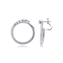 Boucles d’oreilles créoles or blanc 18k avec diamants