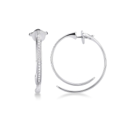 Créoles en or blanc 750 et diamants