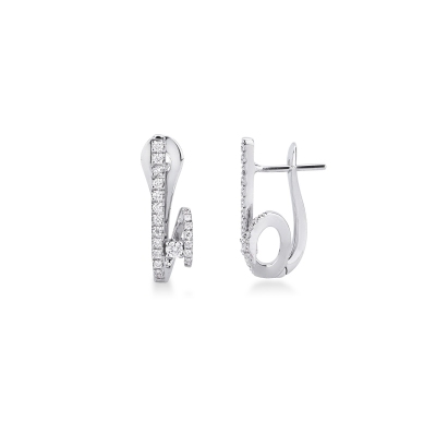 Boucles d'oreilles en or blanc 750 avec diamants design