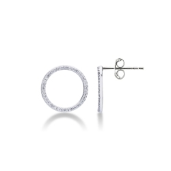 Pendientes de aro en oro blanco 18k con diamantes 0,66 ct