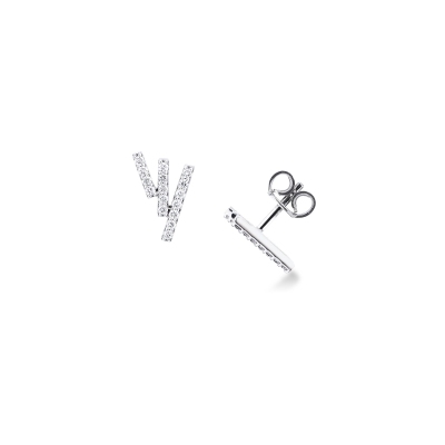 Boucles d’oreilles en or blanc 18k avec diamants