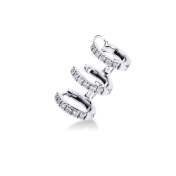 Mono boucle d’oreille gauche or 18k 3 cercles diamants