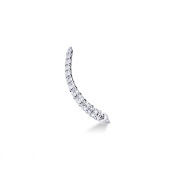 Boucle d'oreille unique droite en or blanc 18 carats avec diamants