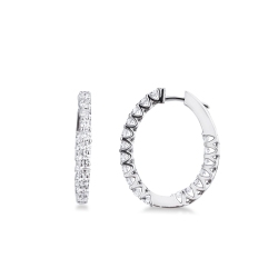 Boucles d'oreilles en or blanc 18 ct avec diamants