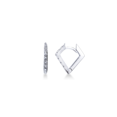 Boucles d'oreilles en or blanc 18ct avec diamants 