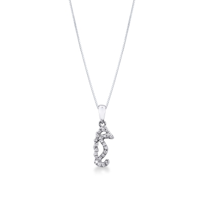 Collier avec pendentif hippocampe en or blanc 18k et diamants
