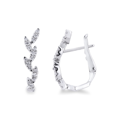 Boucles d’oreilles en or blanc 750 avec diamants