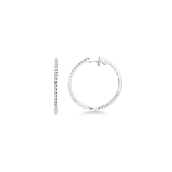 Grandes créoles diamants et or blanc 18k
