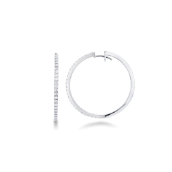 Grandes créoles diamants or blanc 18k