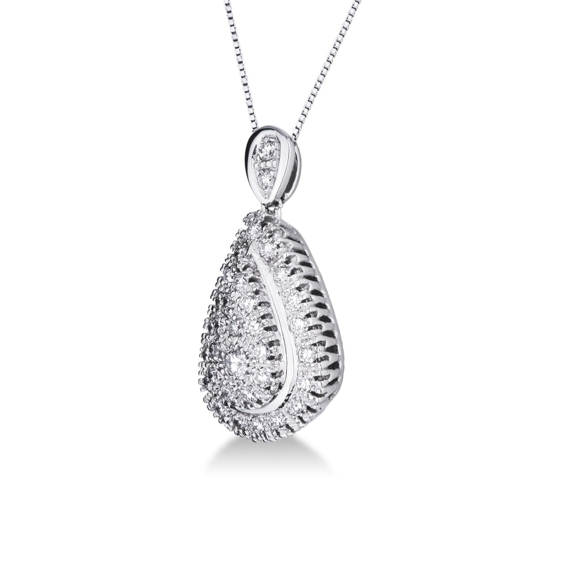 Collier en or blanc 18k serti de diamants ct. 1,28 Collier en or blanc 18k serti de diamants ct. 1,28