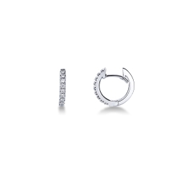 Créoles en or blanc 18 diamants