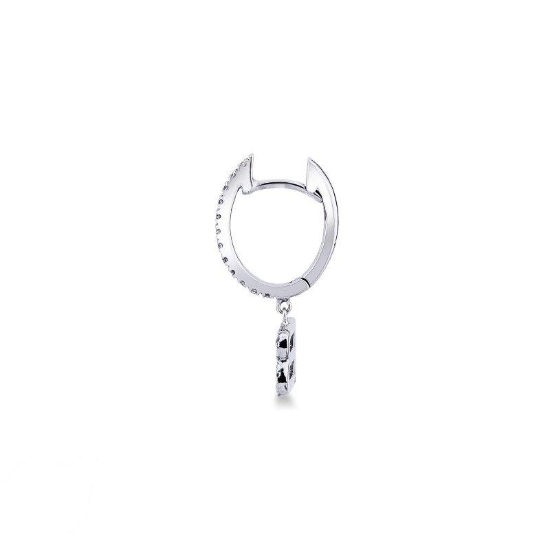Mono boucle d'oreille en or blanc 18 carats, avec lettre B  Mono boucle d'oreille en or blanc 18 carats, avec lettre B