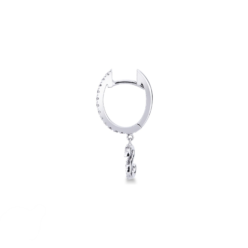 Pendentif  lettre S en or blanc 750 et diamants