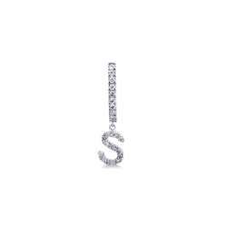 Pendentif  lettre S en or blanc 750 et diamants