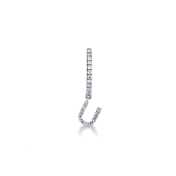 Pendentif lettre  U en or blanc 750 et diamants