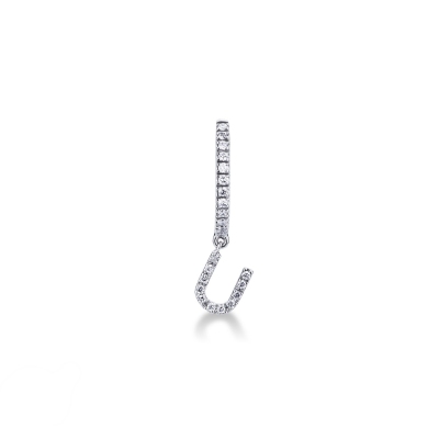 Pendentif lettre  U en or blanc 750 et diamants