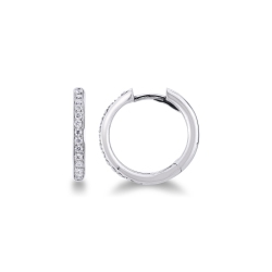 Petits créoles diamants et or blanc 18k