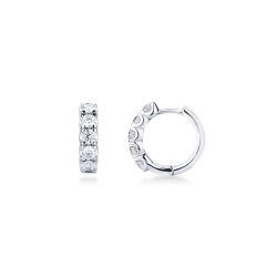 Créoles en or blanc 18k avec diamants