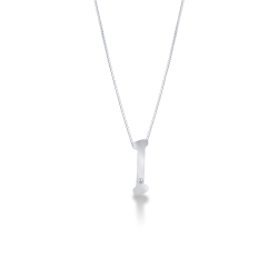 Collier personnalisé lettre I or blanc et diamants