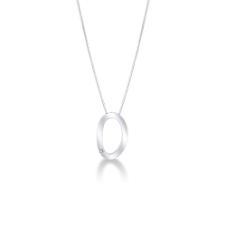 Collier personnalisé lettre O or blanc et diamants