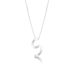 Collier personnalisé lettre S or blanc et diamants